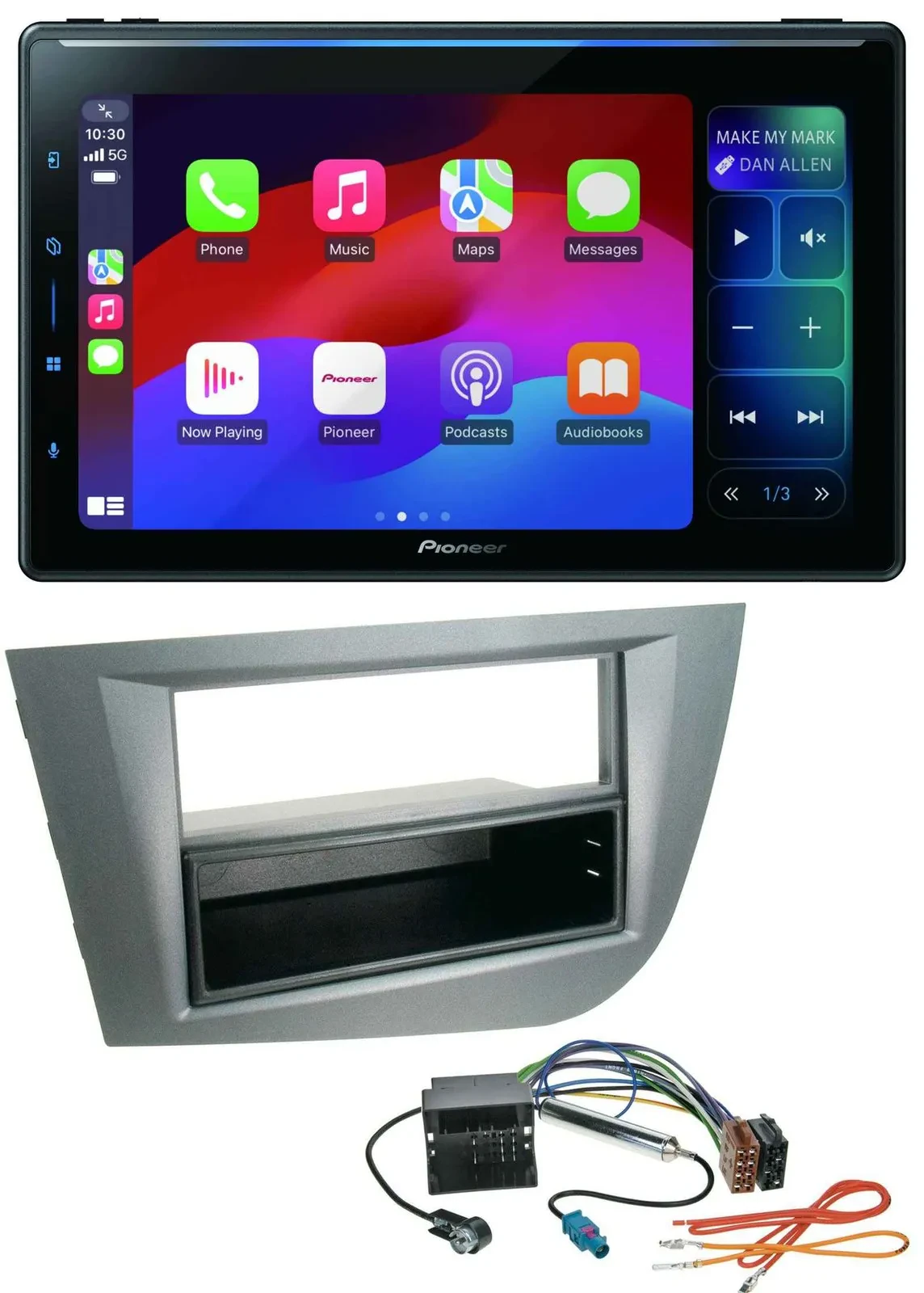 Автомагнитола Pioneer Bluetooth DAB MP3 USB для Seat Leon (с 2005) темно-серый металлик