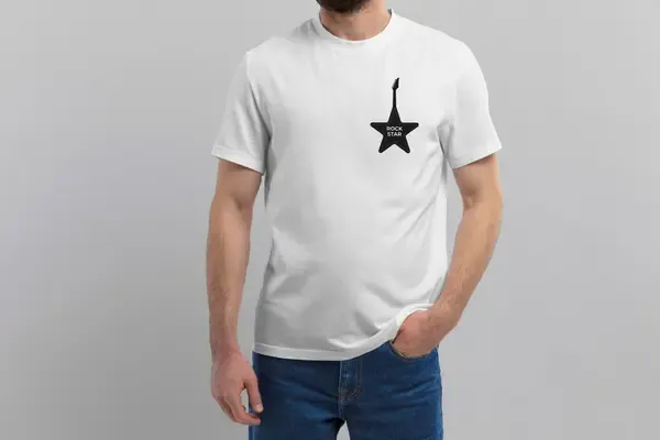 Футболка Popmerch MWXL42 "Rock Star" белая, мужская, размер XL