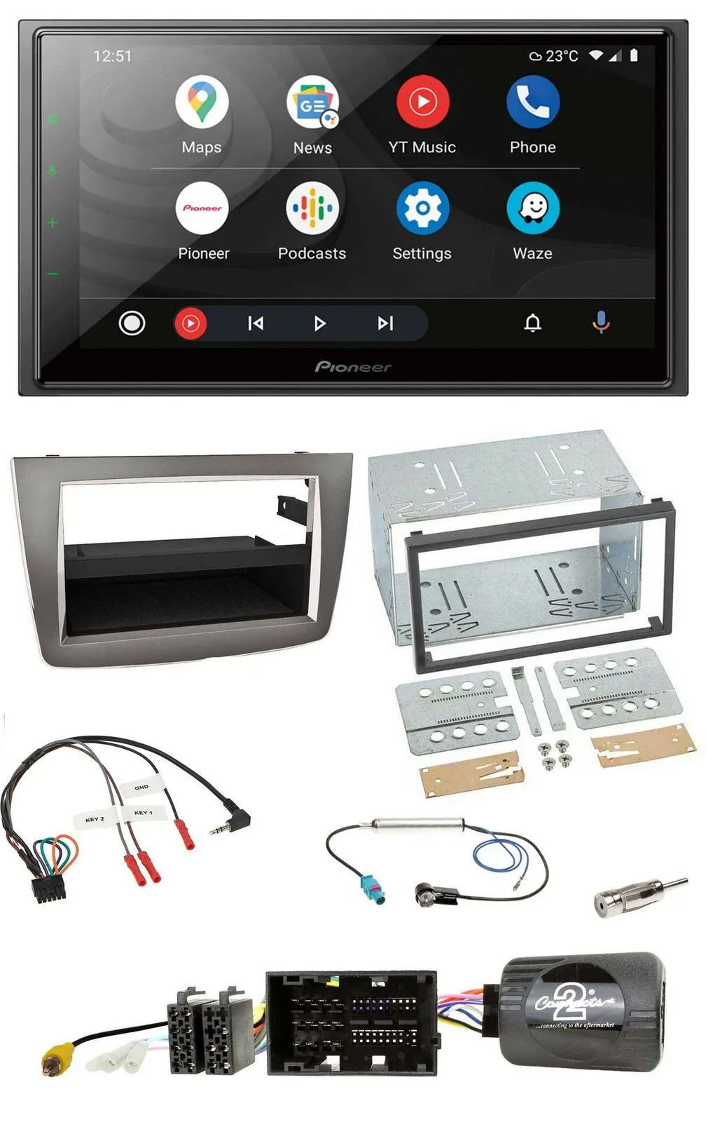 Pioneer USB 2DIN DAB Lenkrad Bluetooth Autoradio für Alfa Romeo Mito 2014-2018 s