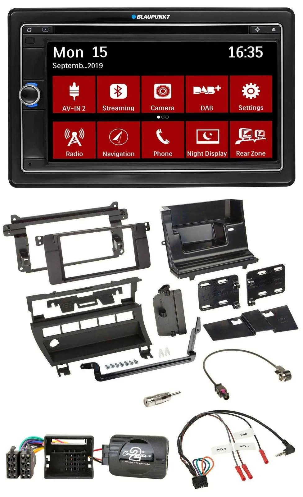 Blaupunkt TMC USB Lenkrad Bluetooth DAB 2DIN Navigation für BMW 3er 2001-2006 5