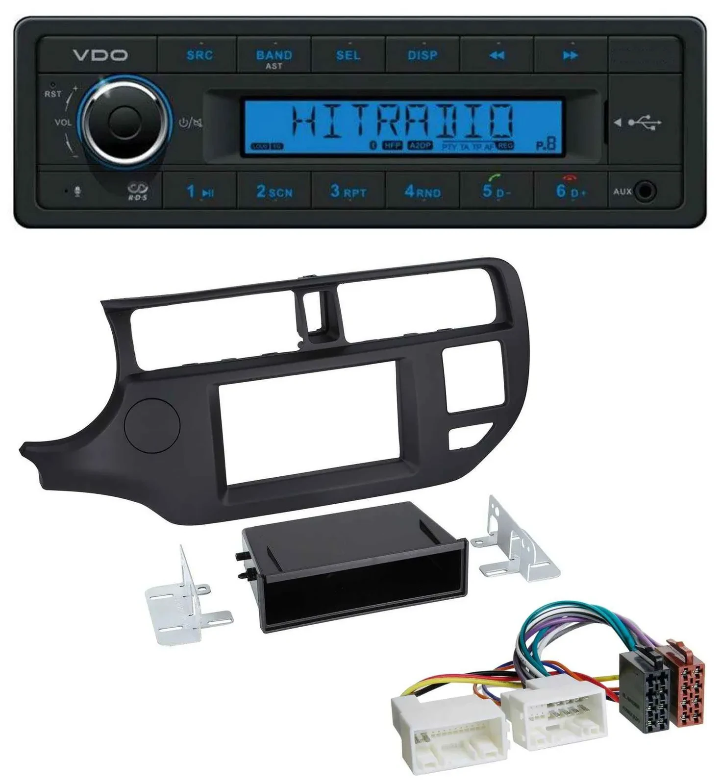 VDO AUX Bluetooth USB MP3 Autoradio für Kia Rio (UB 2011-2014) schwarz
