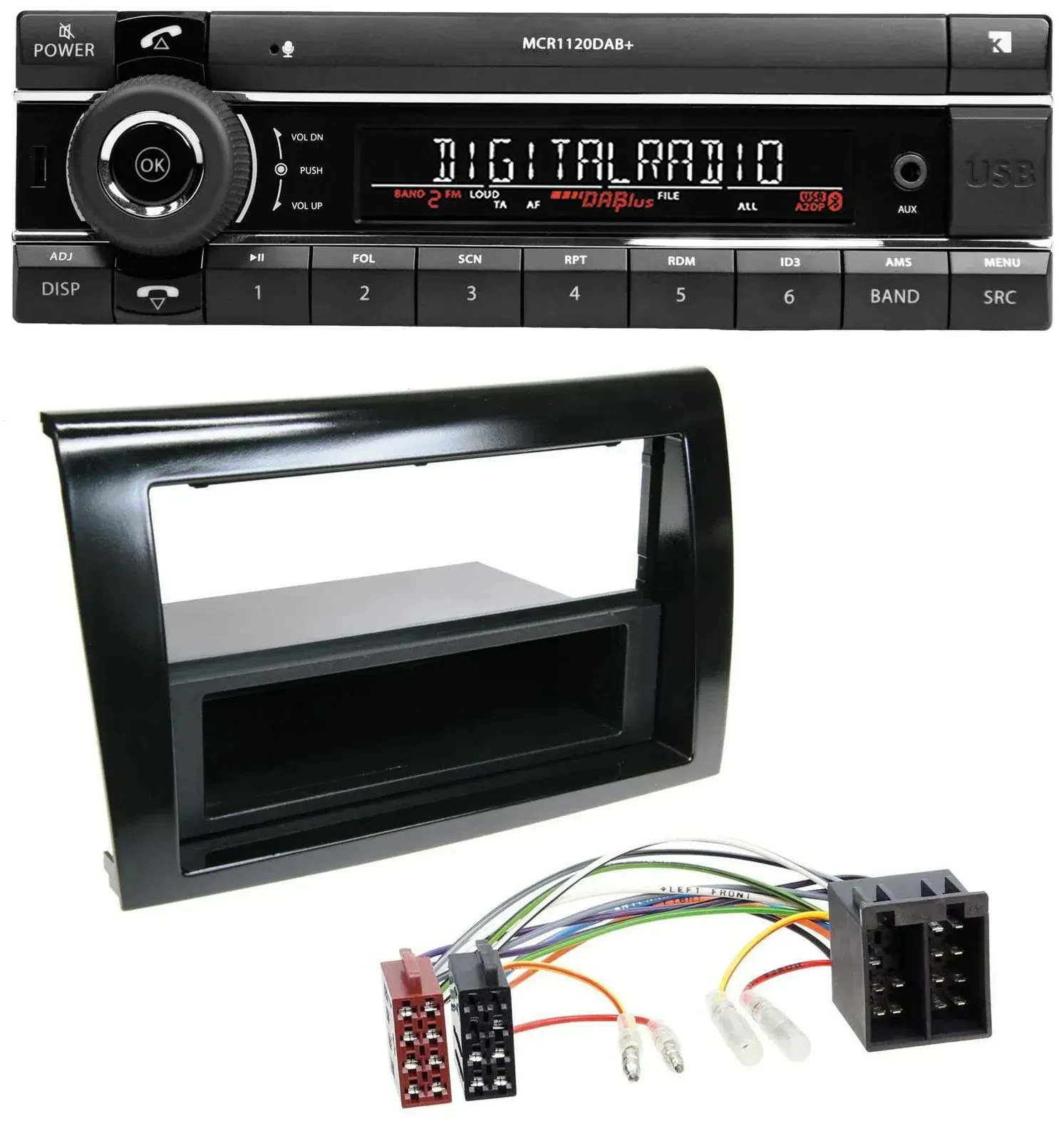 Kienzle Bluetooth MP3 USB DAB Autoradio für Fiat Bravo (ab 2007)
