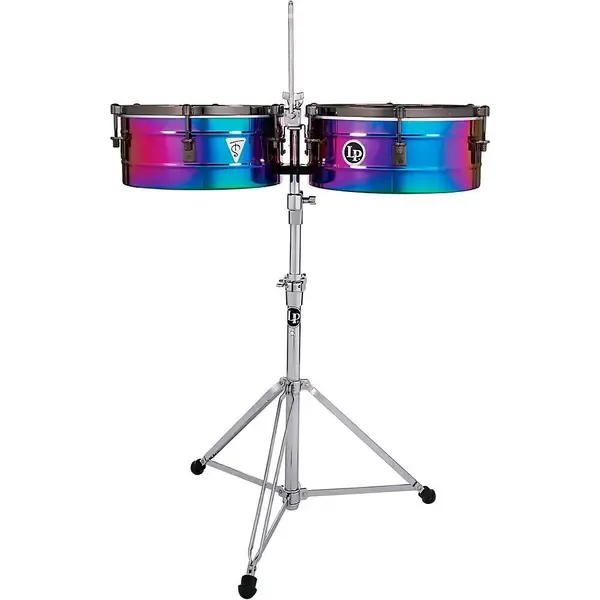 Тимбалес LP Tony Succar Timbales w/Black Nickel Hardware 14 in./15 in. Rainbow Chrome