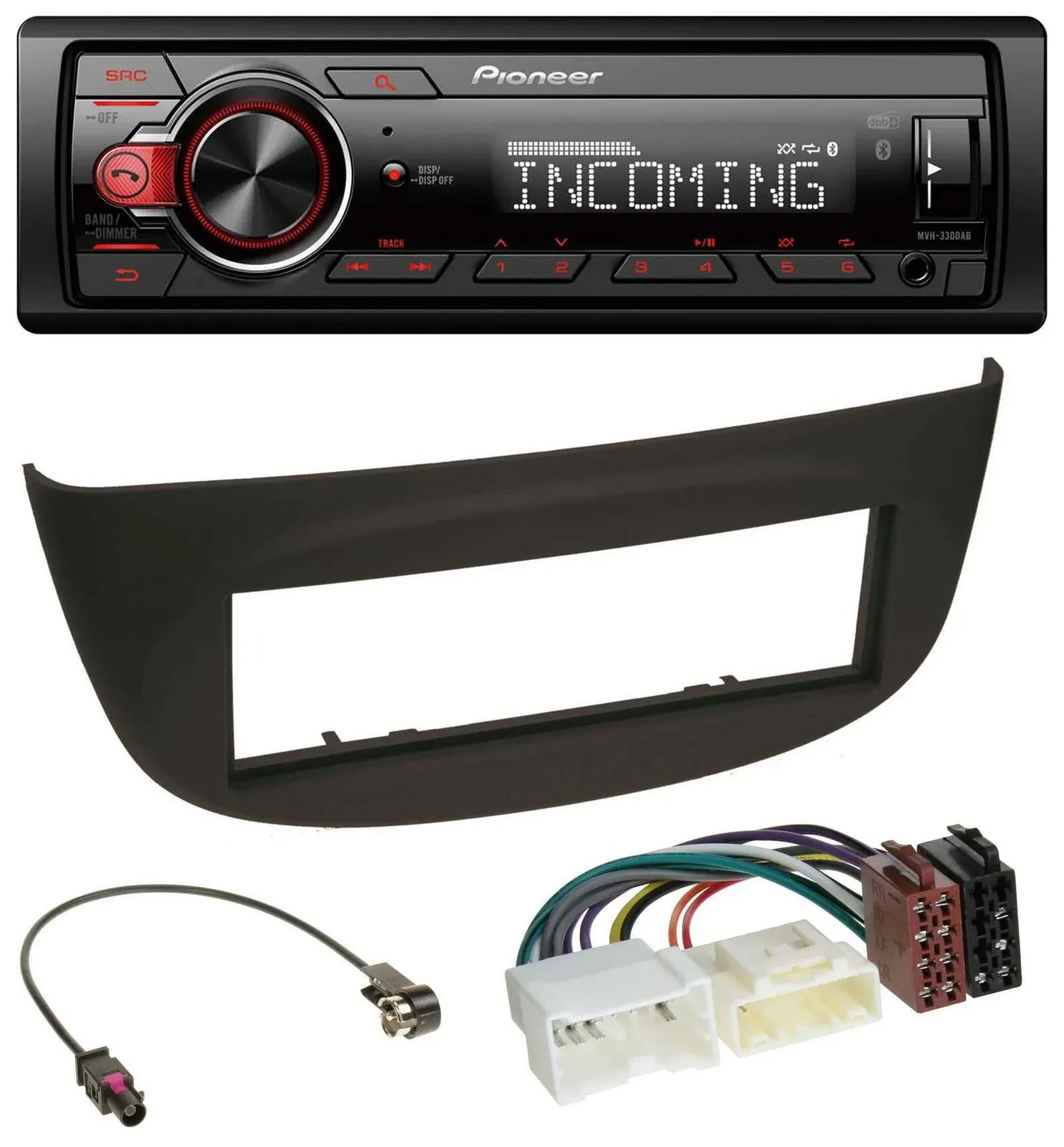 Автомагнитола для Renault Twingo (с 2012) Pioneer Bluetooth USB DAB MP3 черная