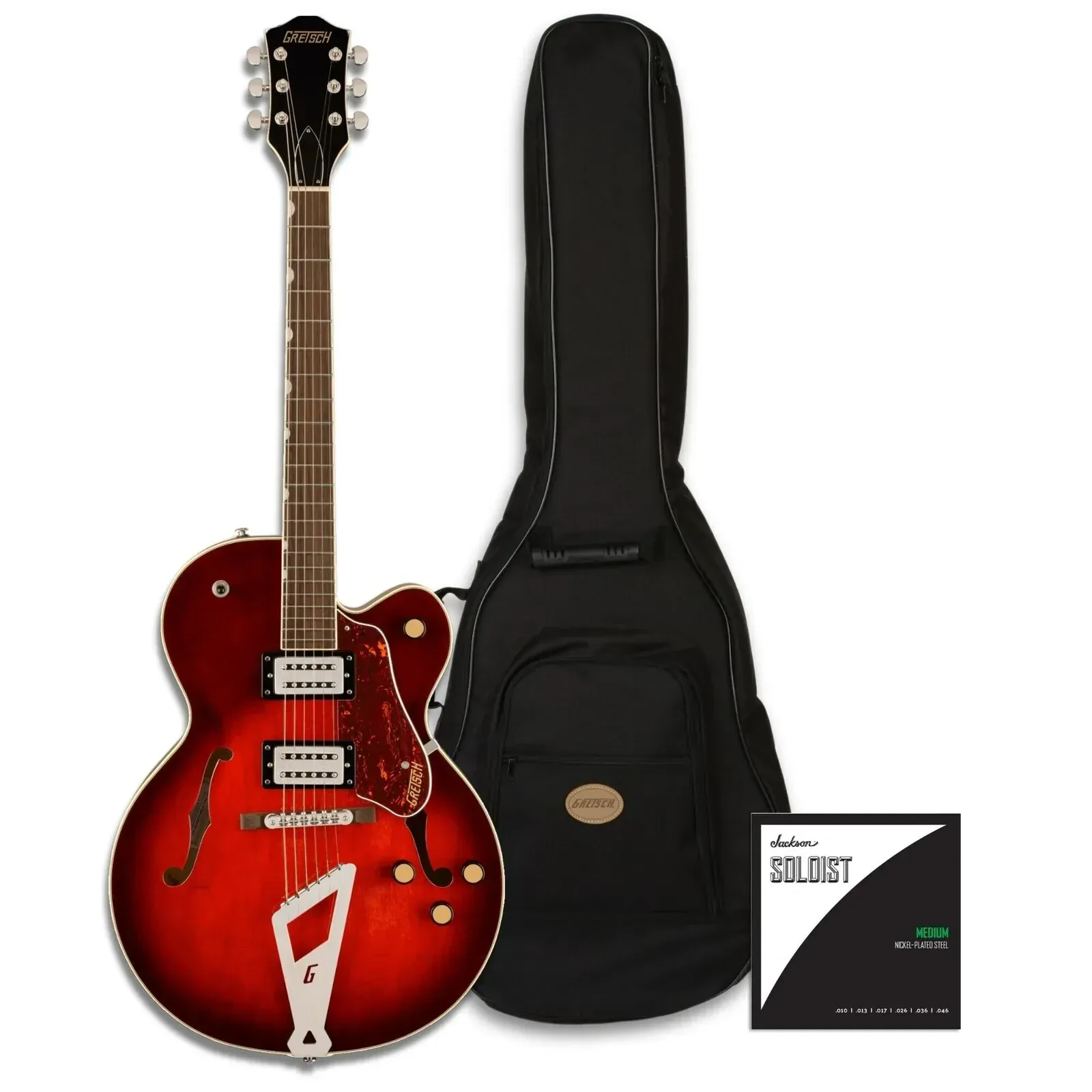 Gretsch G2420 Streamliner Hollow Body Claret Burst Electric Guitar Bundle