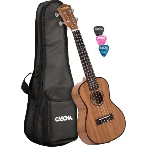 Cascha Premium Mahagoni Ukulele Set natur Konzert-Ukulele B-Ware