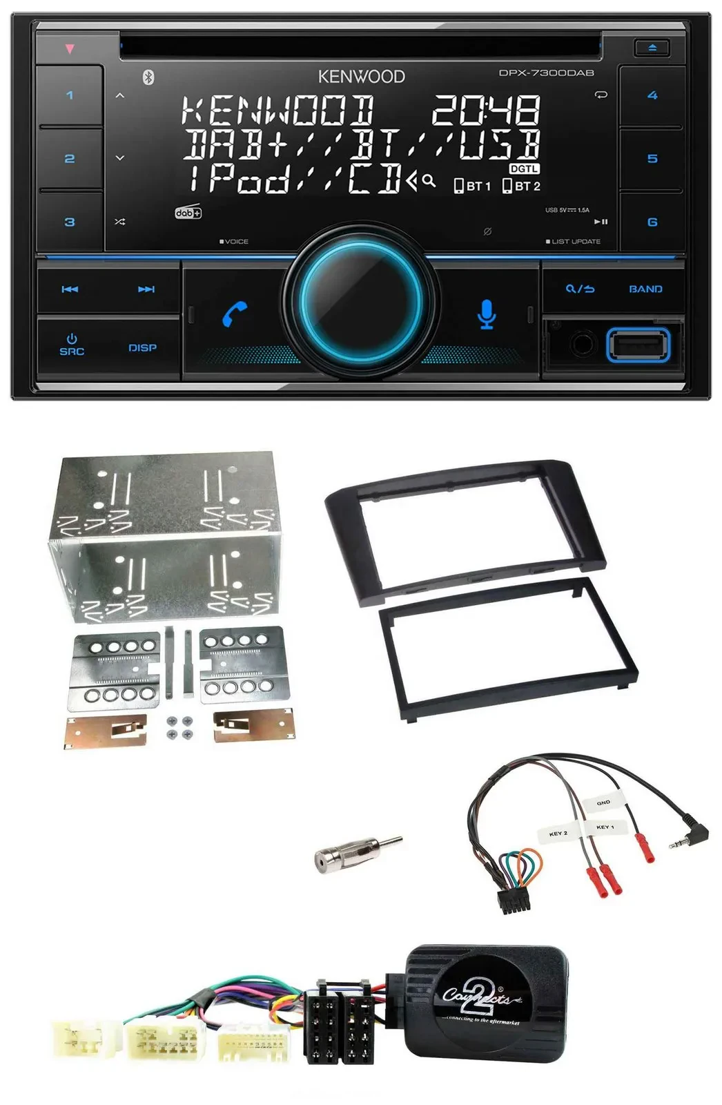 Автомагнитола Kenwood 2DIN CD DAB USB Bluetooth для Toyota Avensis 2003-2009