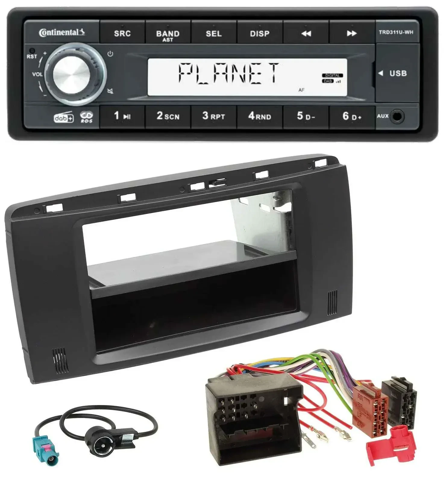 Continental MP3 AUX USB DAB 1DIN Autoradio für Mercedes R-Klasse (W251, 05-12)