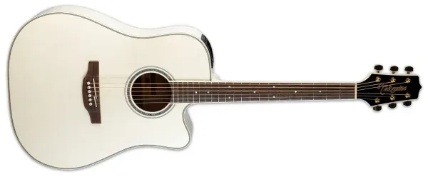 Takamine GD37CE-PW Solid Top 6-String Acoustic Electric Guitar w/Bag Pearl White