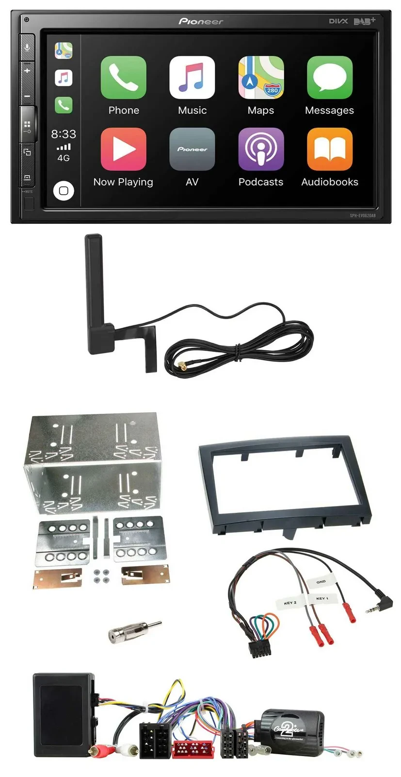 Pioneer USB 2DIN Bluetooth DAB Lenkrad Autoradio für Porsche Boxster 911 Cayman