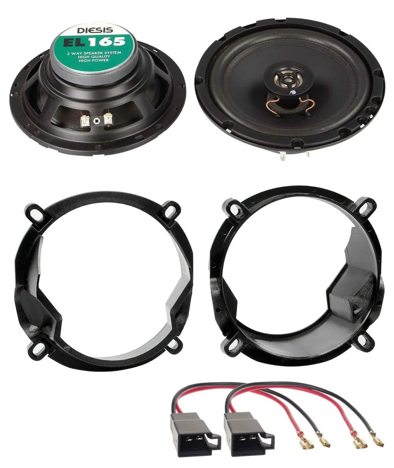 ACV 16,5cm 100Watt 2-Wege Lautsprecher für Volvo S40 V40 93-00 Fronttür Auto Box