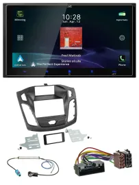 JVC USB Bluetooth 2DIN DAB MP3 Autoradio für Ford Focus (2011-2014)