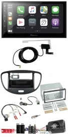 Pioneer USB Lenkrad 2DIN Bluetooth DAB Autoradio für Hyundai i10 2009-2013 schwa