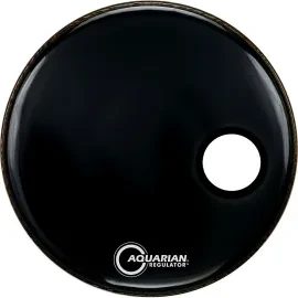 Aquarian Regulator Black Resonant Kick Drumhead Black 20 in.