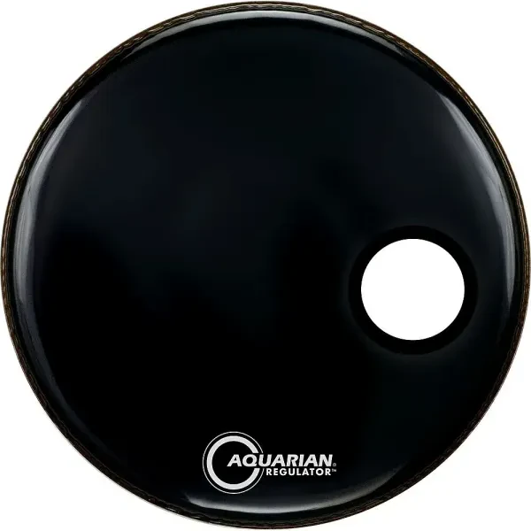 Aquarian Regulator Black Resonant Kick Drumhead Black 20 in.