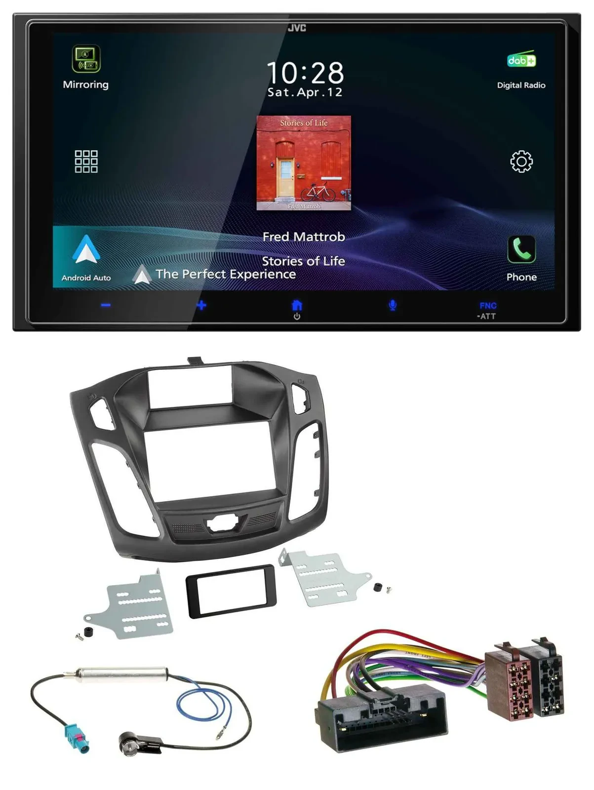 JVC USB Bluetooth 2DIN DAB MP3 Autoradio für Ford Focus (2011-2014)