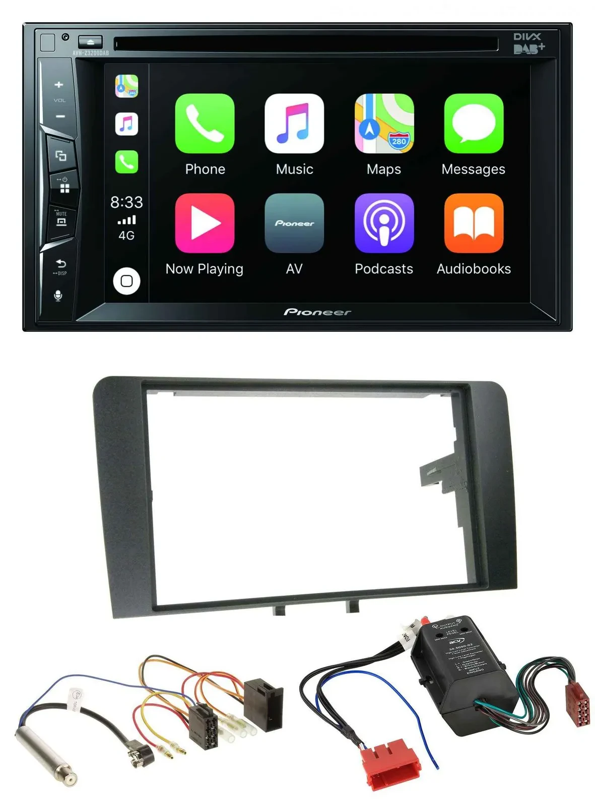 Pioneer MP3 USB DVD Bluetooth DAB 2DIN Autoradio für Audi A3 03-06 8P Bose Aktiv