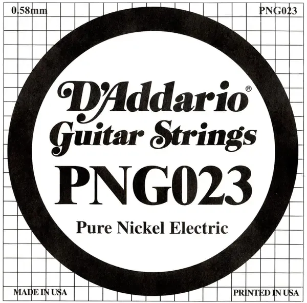 Струна для электрогитары D'Addario PNG023 XL Pure Nickel, никель, калибр 23