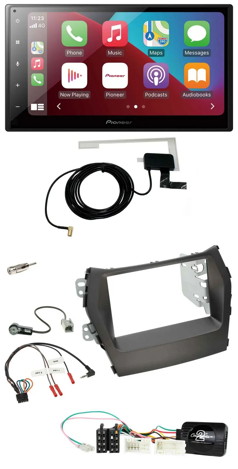 Pioneer USB Bluetooth DAB Lenkrad 2DIN Autoradio für Hyundai Santa Fe ab 2012 oh