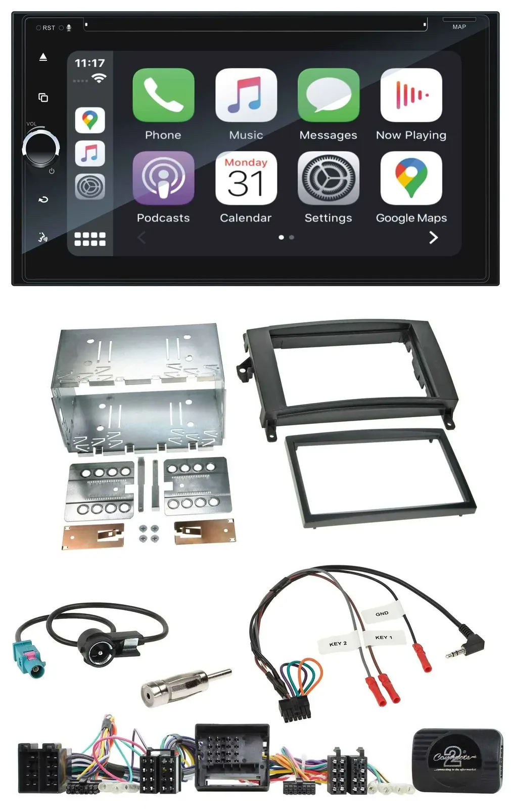 Blaupunkt 2DIN Bluetooth DAB USB DVD Lenkrad Autoradio für Mercedes Vito Viano W