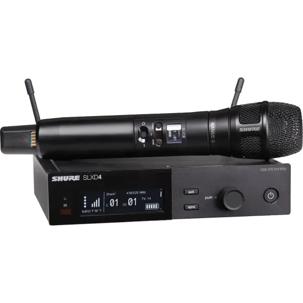 Shure SLXD24/N8 Single-Ch Digital Wireless Vocal System w/N8 Mic Capsule, Black