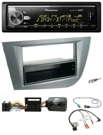Автомагнитола для Seat Leon 2005–2010 Pioneer Bluetooth, USB, DAB, темно-серый