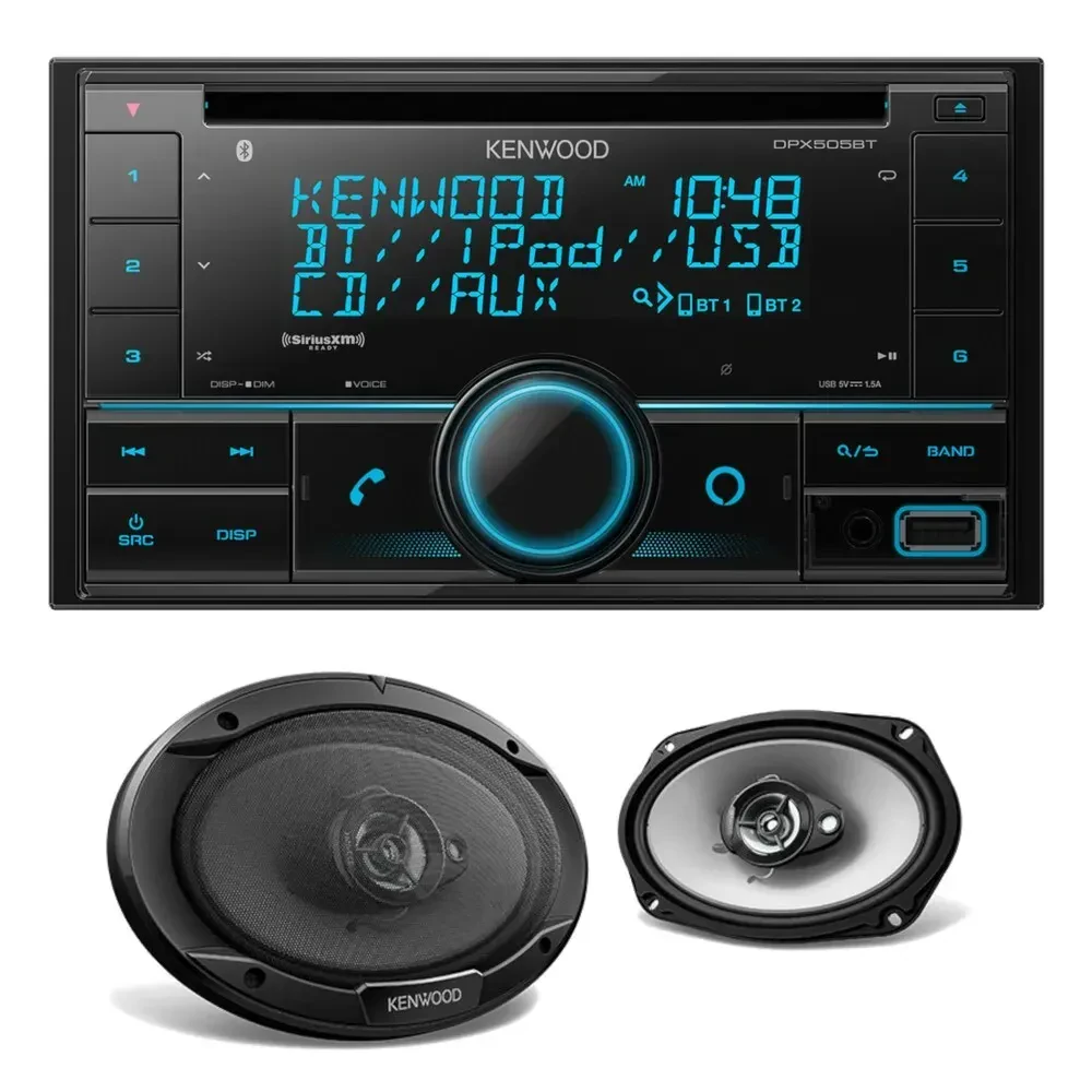Автомагнитола Kenwood DPX505BT 2 DIN CD + 6x9" коаксиальные автоколонки (набор)