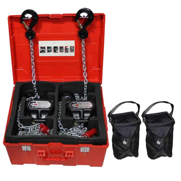 ProX XT-MCH1TX2-30FT Set of 2 1 ton Manual Chain  Hoists w 30' Chains & Case ...