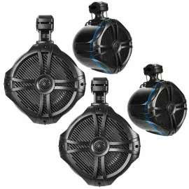 4 x Belva BT8RGB 600W 8" Marine Tower speakers with RGB lights & Remote 2 Pairs