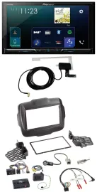 Pioneer 2DIN DAB USB Lenkrad Bluetooth Autoradio für Jeep Renegade ab 2015