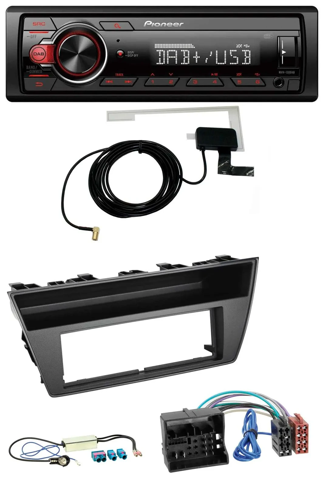 Pioneer 1DIN MP3 DAB USB AUX Autoradio für Skoda Fabia III (2014-2020)