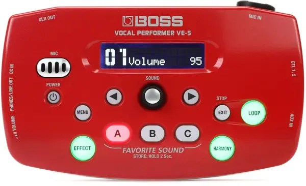 Вокальный процессор Boss VE-5 Vocal Performer Red