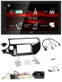 JVC USB Bluetooth Lenkrad DAB 2DIN Autoradio für Kia Rio UB 2017-2023 piano schw