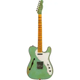 Электрогитара полуакустическая Fender Custom Shop Limited Edition 60s Telecaster Thinline Maple FB Relic Aged Sea Foam Green Sparkle