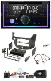 Автомагнитола JVC 2-DIN, DAB, Bluetooth, CD, USB, для Honda Jazz (с 2014), тёмно-серый