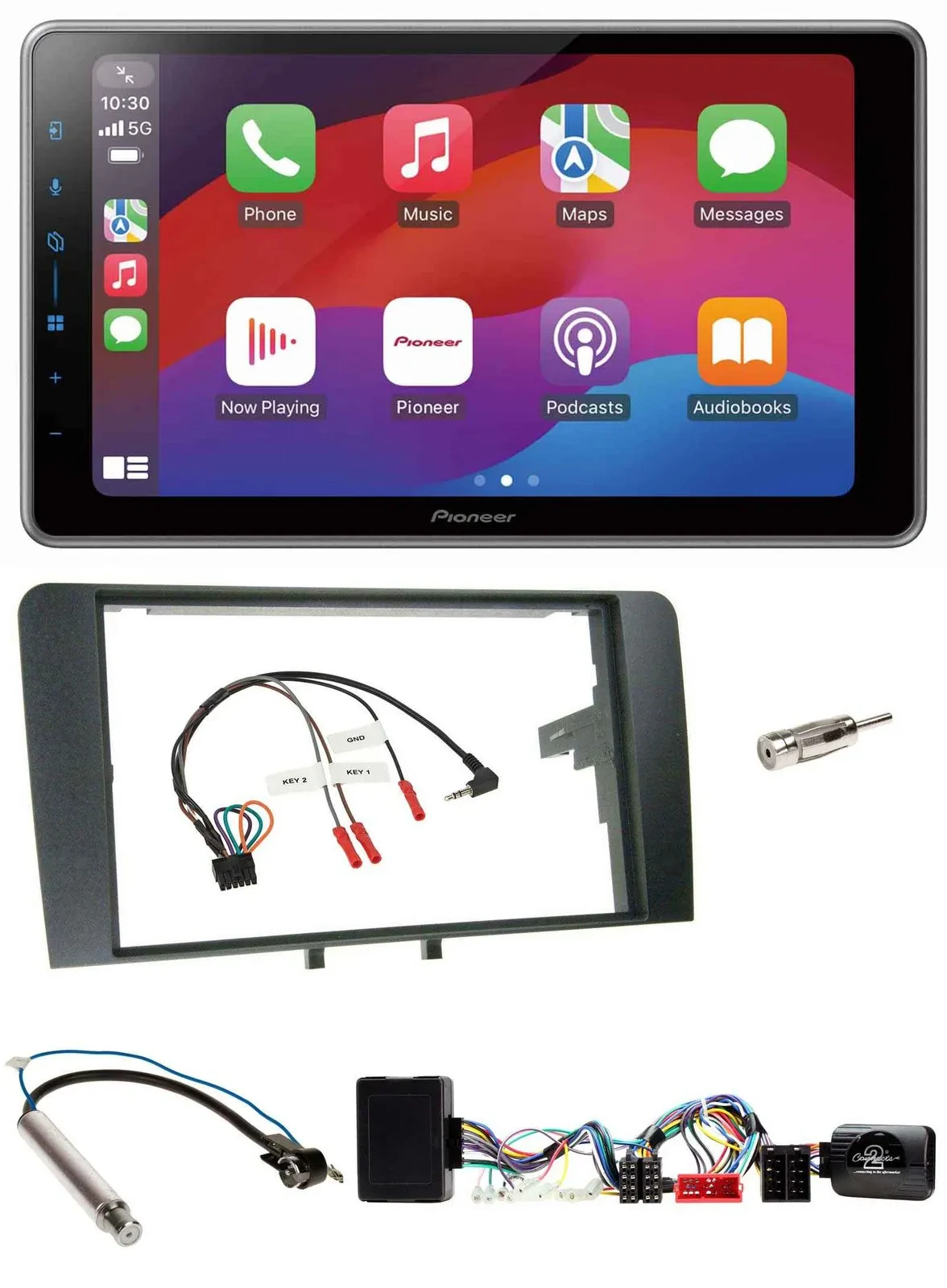 Pioneer Lenkrad USB DAB Bluetooth 2DIN Autoradio für Audi A3 Symphony Aktiv ISO