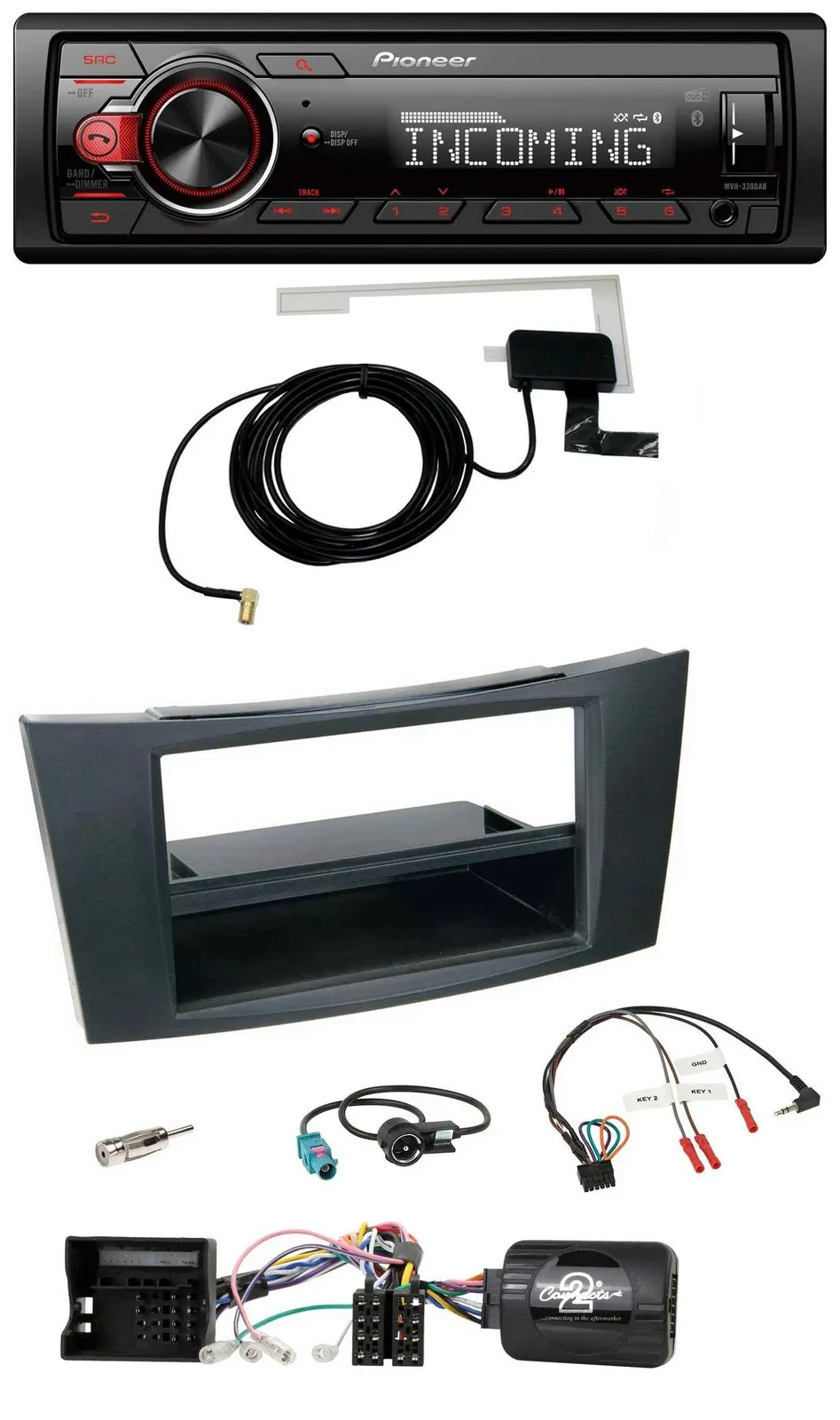 Pioneer USB Lenkrad DAB Bluetooth Autoradio für Mercedes E-Klasse 2002-2008 W211