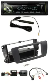 Автомагнитола для Seat Ibiza Pioneer MP3 USB CD DAB, поддержка управления на руле, чёрный