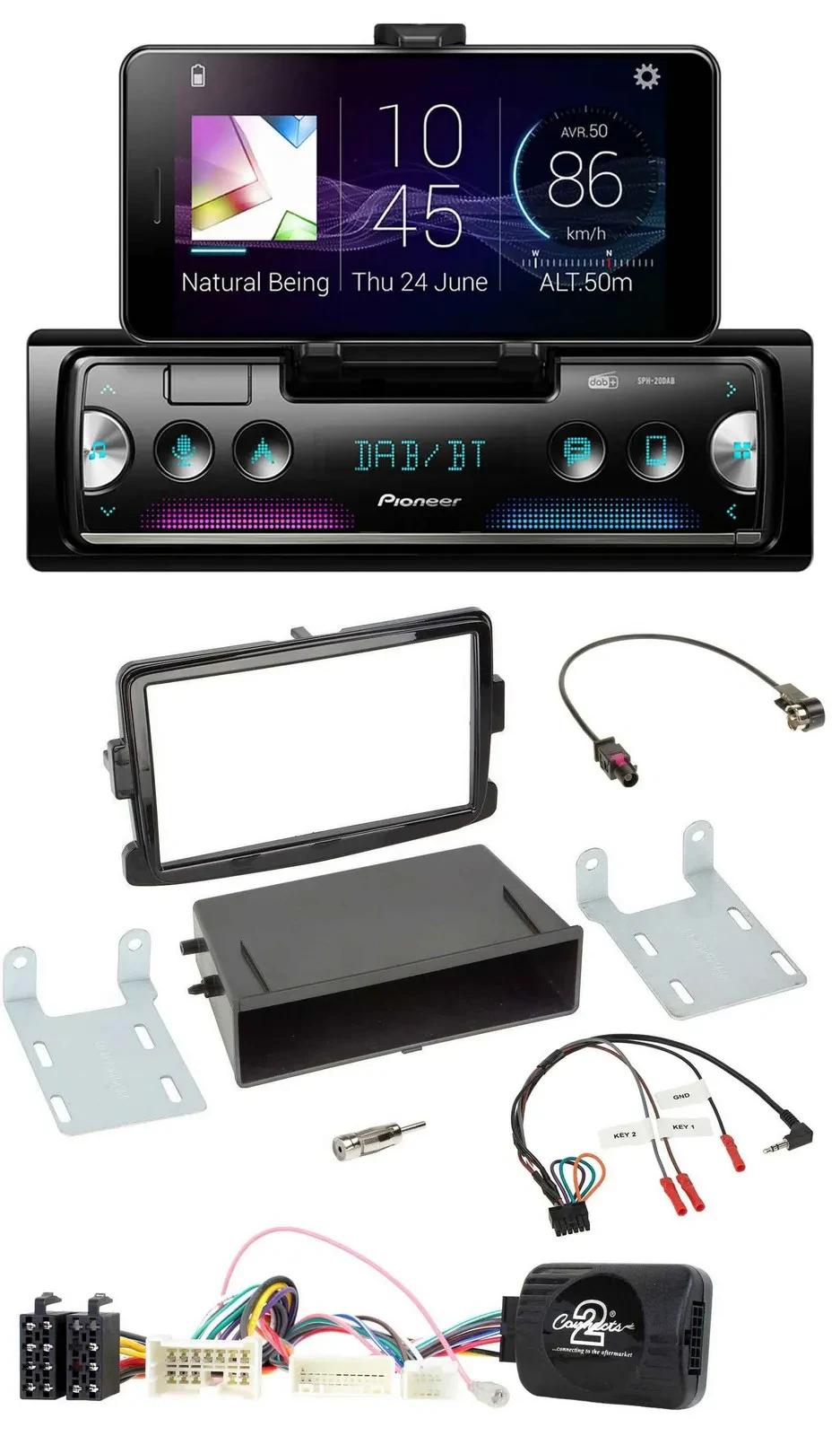 Pioneer USB Lenkrad Bluetooth DAB Autoradio für Dacia Duster Dokker Logan ab 12