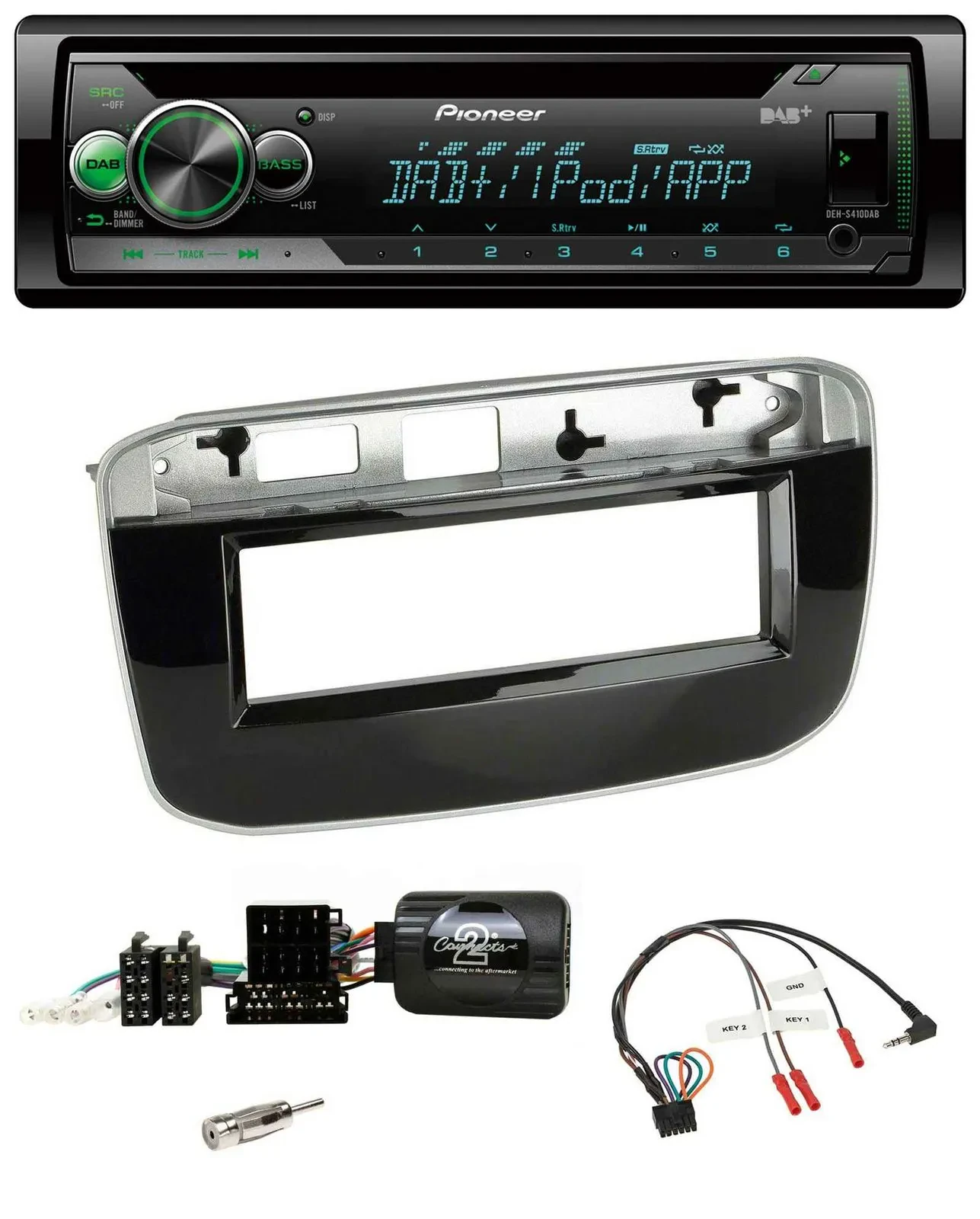 Pioneer USB MP3 DAB Lenkrad CD Autoradio für Fiat Punto Punto Evo ab 2009