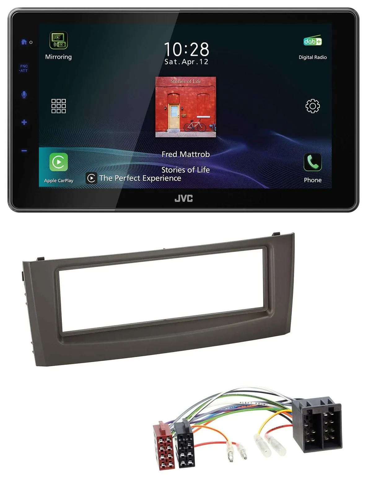 JVC DAB MP3 Bluetooth USB Autoradio für Fiat Grande Punto Punto ab 05 schwarz