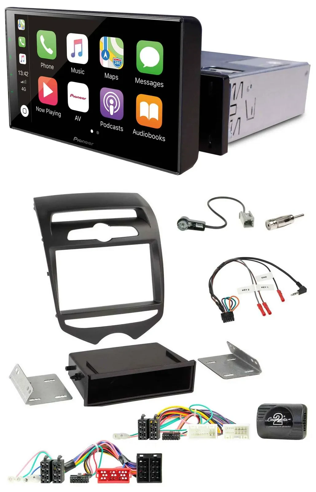 Pioneer Bluetooth Lenkrad DAB USB Autoradio für Hyundai ix20 ab 2010 man. Klima