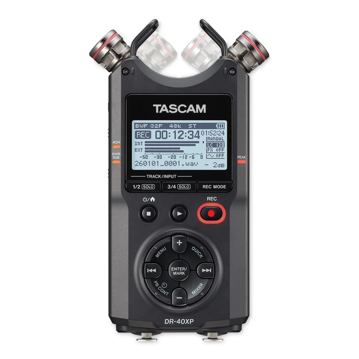 Tascam DR-40XP Tragbarer Audio-Recorder 4-Kanal Aufnahmegerät