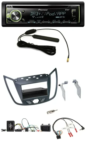 Pioneer MP3 USB CD DAB Lenkrad Autoradio für Ford C-Max Kuga dunkelgrau