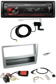 Автомагнитола Pioneer 1DIN USB DAB MP3 для Honda Civic 2004–2006 серебристая с поддержкой кнопок на руле