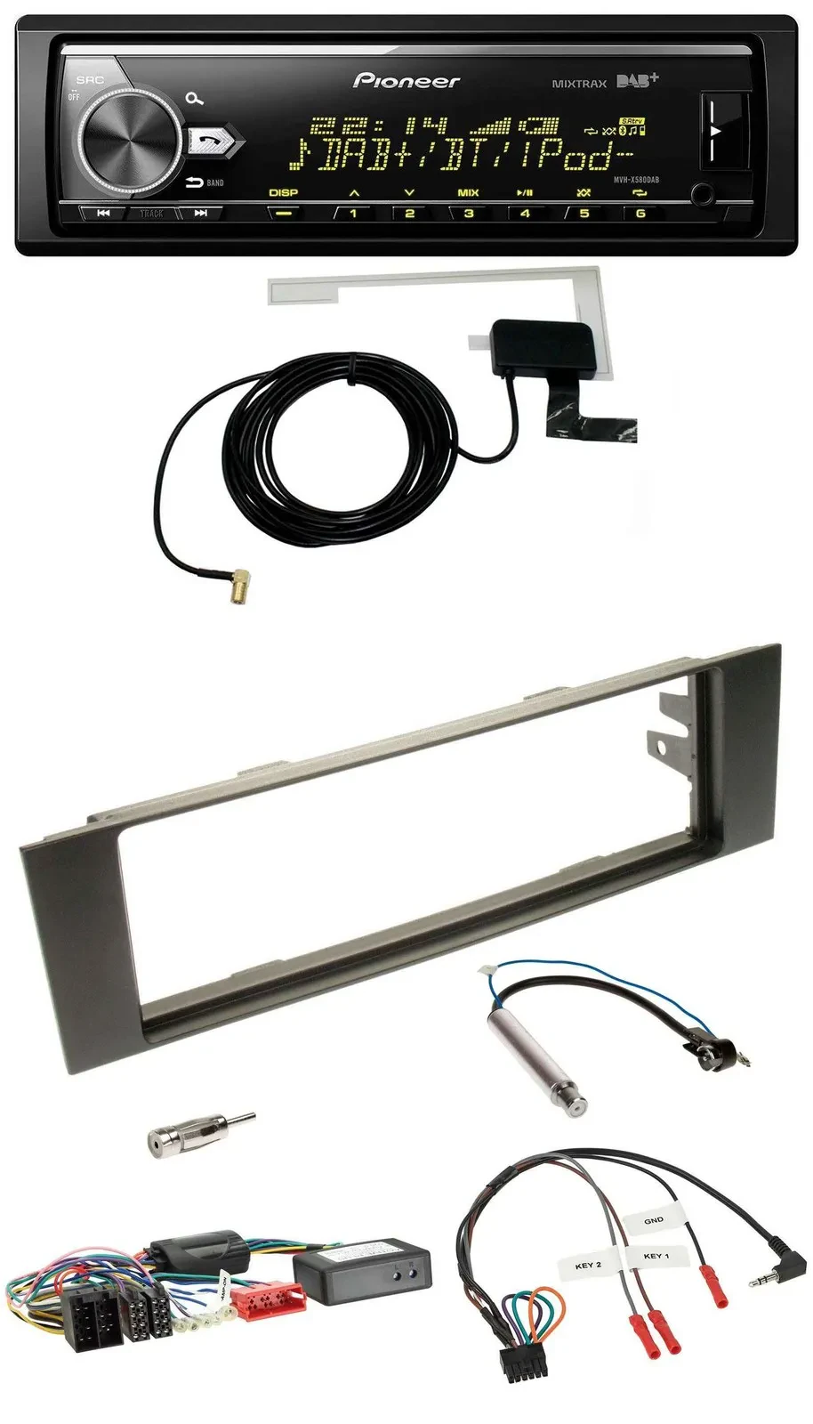 Pioneer Bluetooth DAB USB Lenkrad Autoradio für Audi A3 03-06 Teilsystemadapter