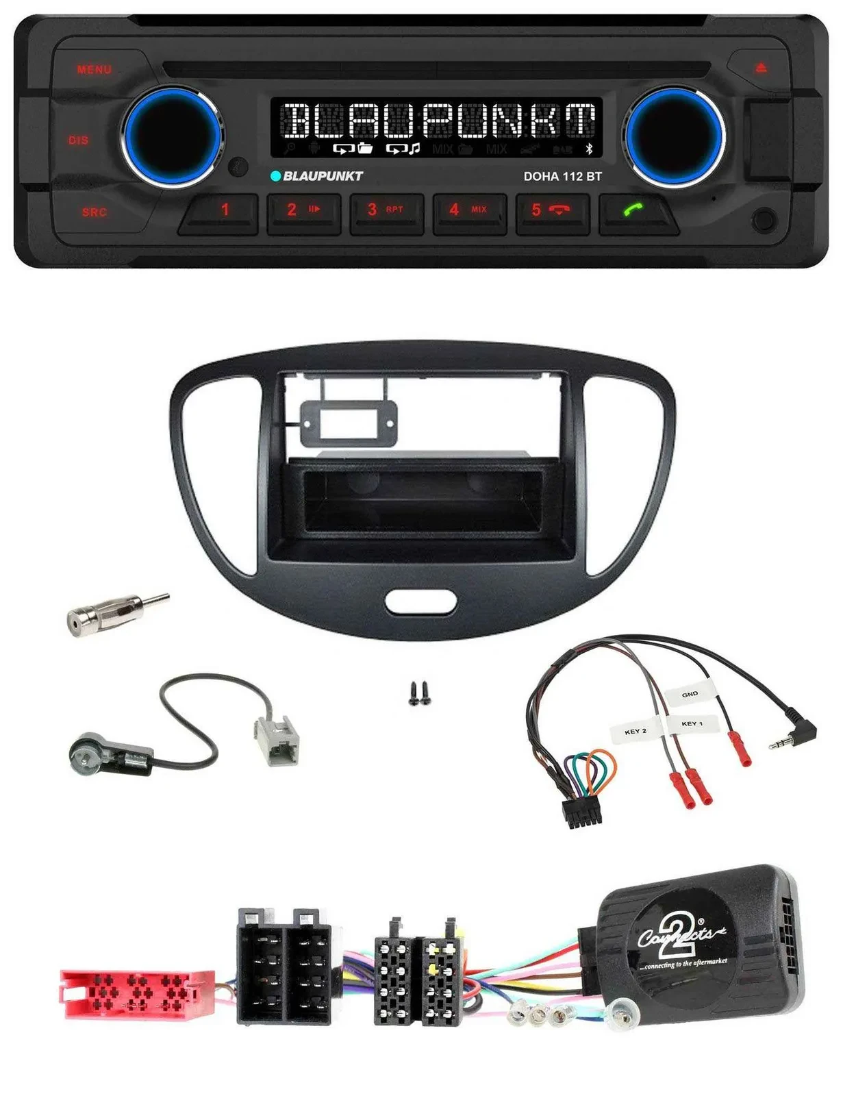 Blaupunkt Lenkrad MP3 CD Bluetooth USB Autoradio für Hyundai i10 ISO 2009-2013 s