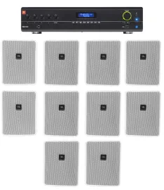 Настенная акустика JBL Control 25-1 White с усилителем (10 штук)