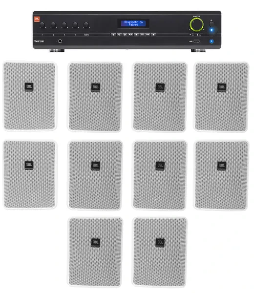 Настенная акустика JBL Control 25-1 White с усилителем (10 штук)