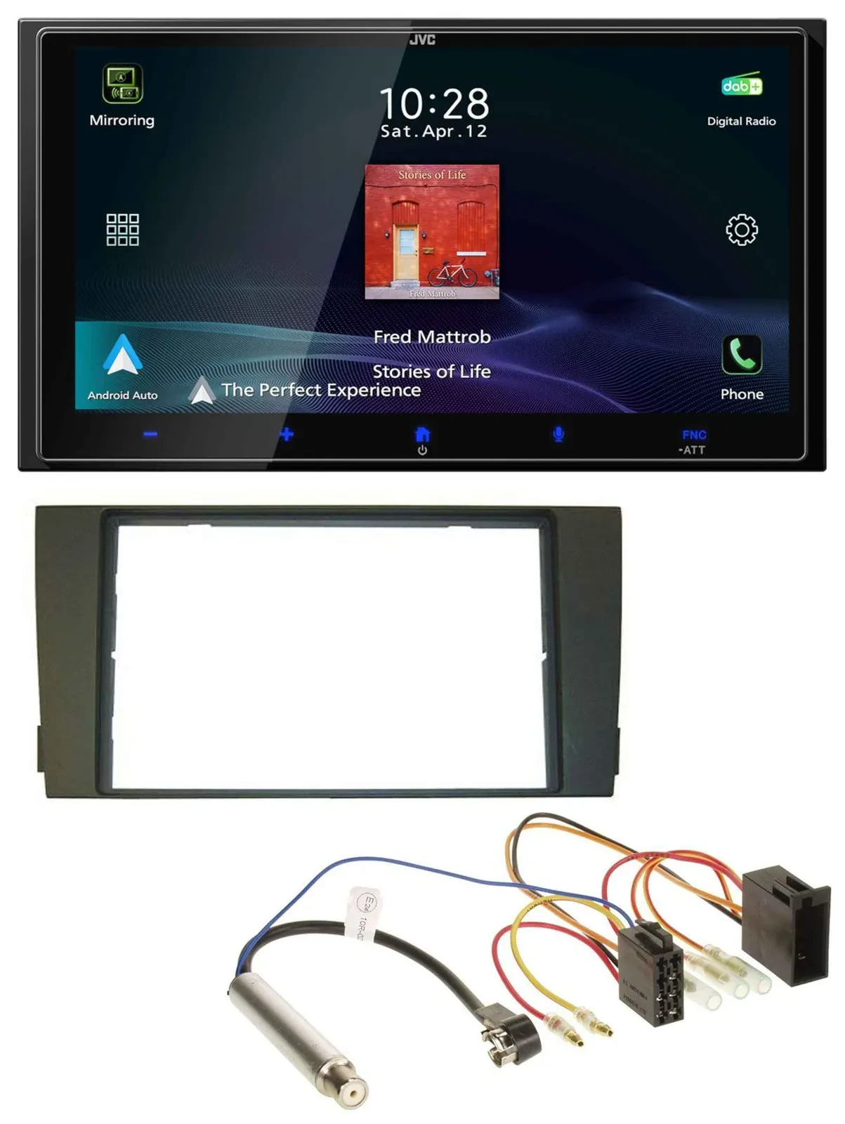 JVC USB Bluetooth 2DIN DAB MP3 Autoradio für Audi A6 C5 2001-2005 ISO